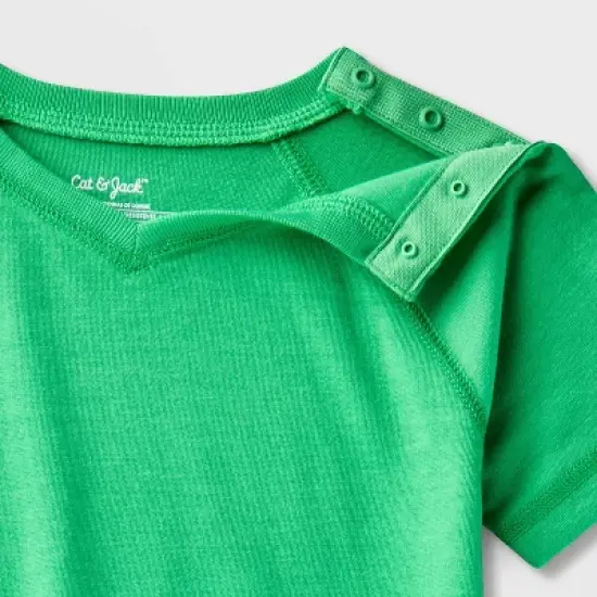 Toddler Adaptive 2pc Port Access Pajama Set - Cat & Jack&trade; Green image {2}