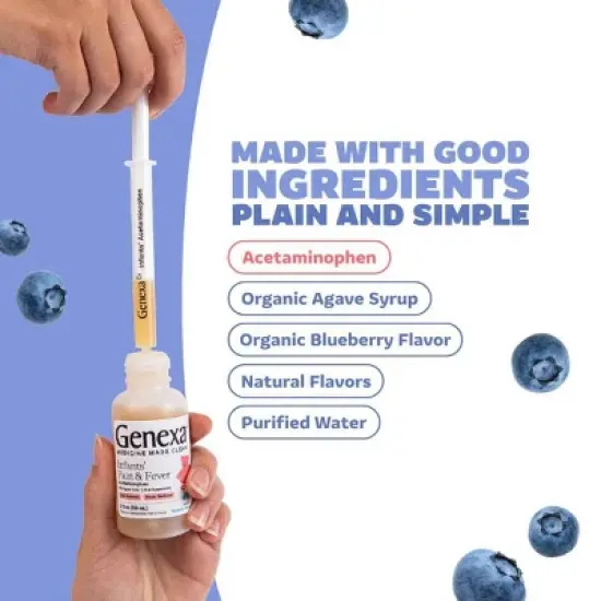 Genexa Infant's Acetaminophen Pain and Fever - Blueberry Liquid - 2 fl oz image {6}