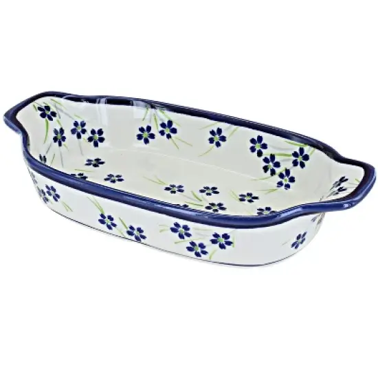 Blue Rose Polish Pottery 1281 Zaklady Rectangular Serving Dish image {16}