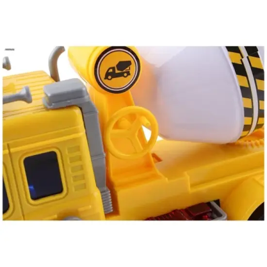 Insten Friction Powered Cement Mixer Truck Toy With Lights And Sound, Pull Back Toys image {2}