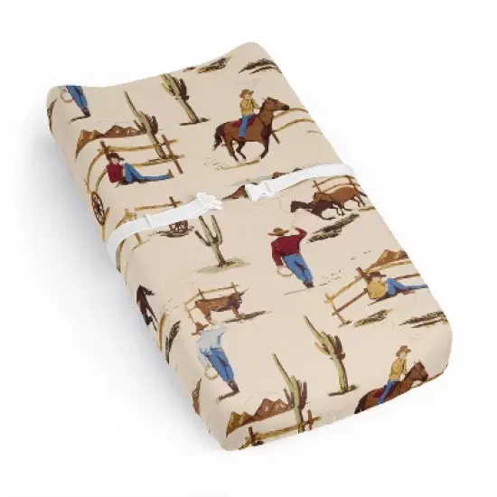Sweet Jojo Designs Boy Changing Pad Sheet Wild West Cowboy Multicolor image {6}