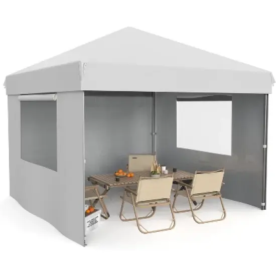 10x10FT Pop Up Canopy Tent, Folding Tent Shelter with 4 Removable Sidewalls, Easy Setup Outdoor Canopy, Height Adjustable Shelter Gazebos image {13}