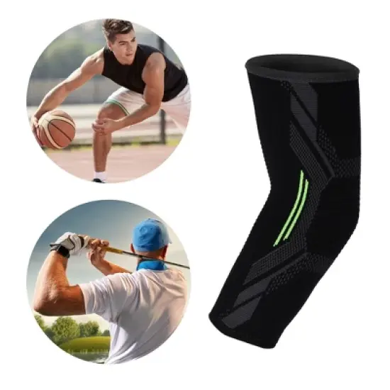 Unique Bargains Elbow Protection Elbow Pads Tightening Breathable Elbow Pads Black for Sports image {1}