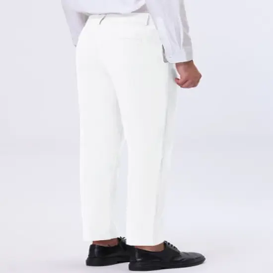 Lars Amadeus Men's Straight Fit Flat Front Chino Solid Color Dress Pants image {2}