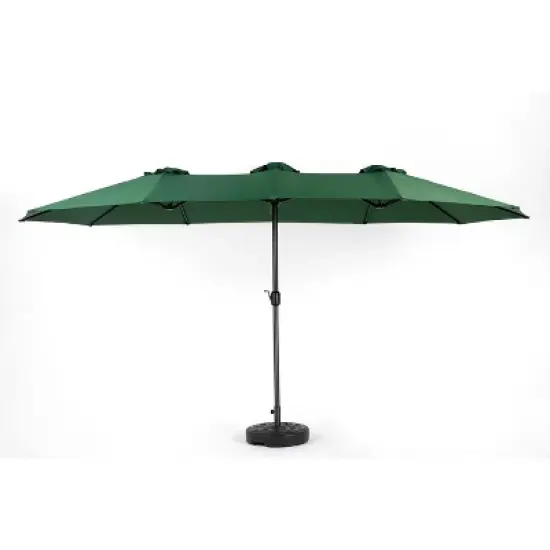 COWLOWN khaki 14.8ft Double-Sided Rectangular Patio Umbrella with Crank, Extra-Large Outdoor Sun Shade for Pool, Deck & Garden image {8}