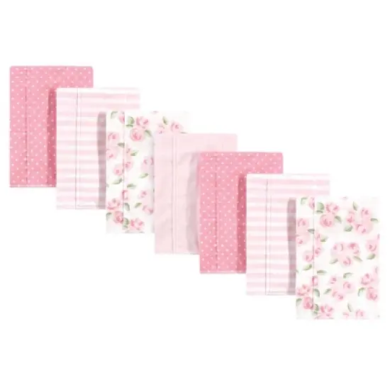 Little Treasure Baby Girl Cotton Flannel Burp Cloths 7pk, Beyoutiful, One Size image {1}