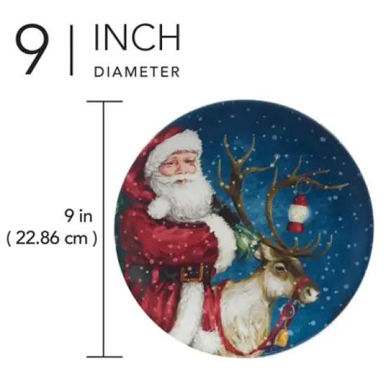 Certified International Set of 4 Santa's Secret Dessert Plates image {2}
