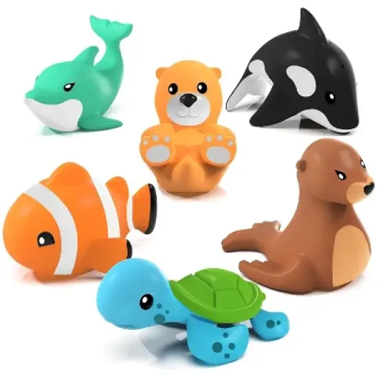 Tub Works Marine Mold Free Bath Toys, 6 Pack image {10}