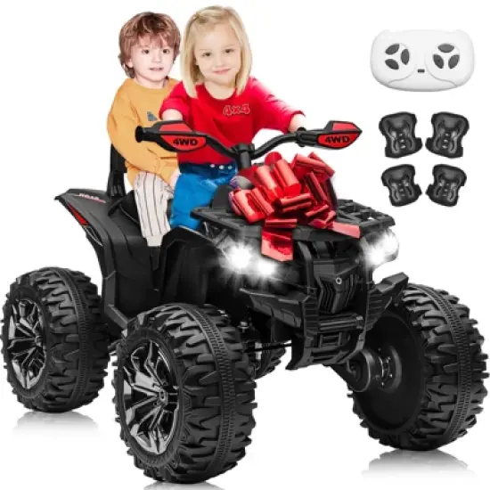 JOYRACER 24V Kids Ride-On ATV, 2-Seater 4-Wheeler Quad Electric Powerful Car w/ 800W Motor, Remote, High/Low Speed, Bluetooth/MP3 & LED for Big Kids image {9}