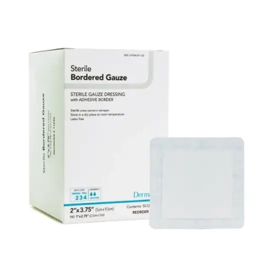 DermaRite Bordered Gauze Adhesive Wound Dressing image {4}