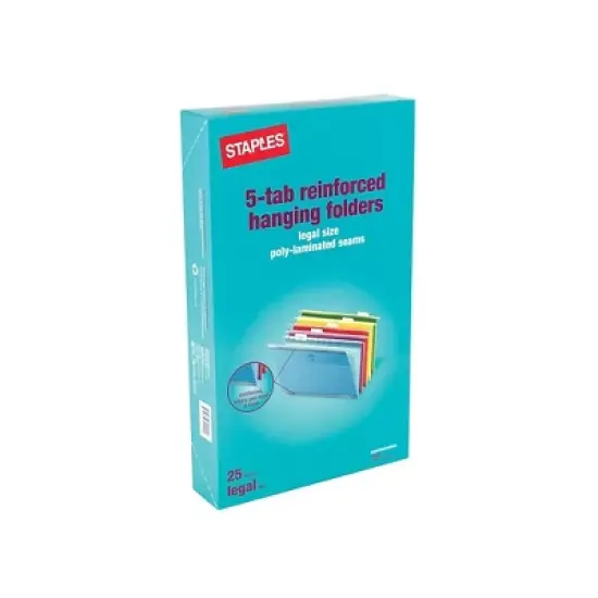 Staples Reinf. Hang. File Folders 5 Tab Lgl. Asst. 25/BX TR18657/18657 image {7}