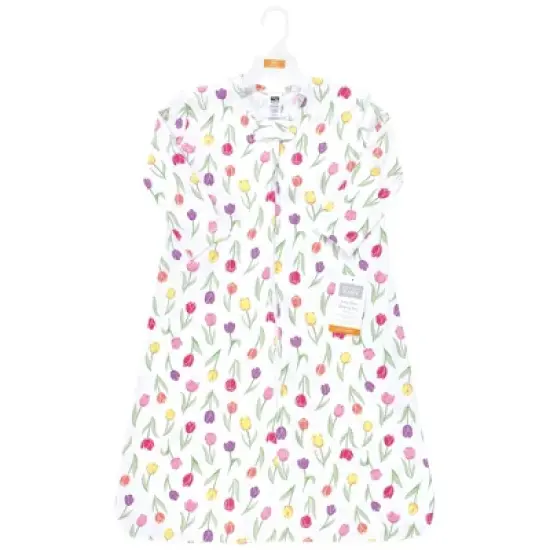 Hudson Baby Infant Girl Long Sleeve Cotton Jersey Sleeping Bag, Sack, Blanket, Spring Tulips image {1}