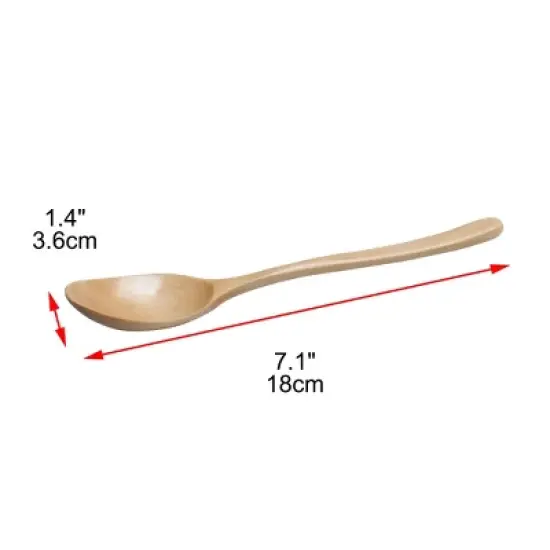 Unique Bargains Kitchen Wooden Soup Spoons for Eating Mixing Stirring Cooking 7.1" Long 1 Pc image {1}