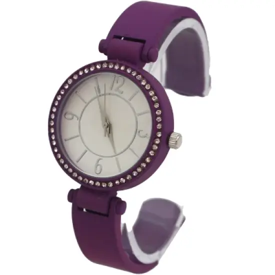 OLIVIA PRATT SOLID COLORS AND RHINESTONE DETAILS BANGLE WATCH image {7}
