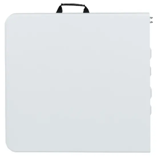 Emma and Oliver 4-Foot Height Adjustable Bi-Fold Granite White Plastic Folding Tables image {4}