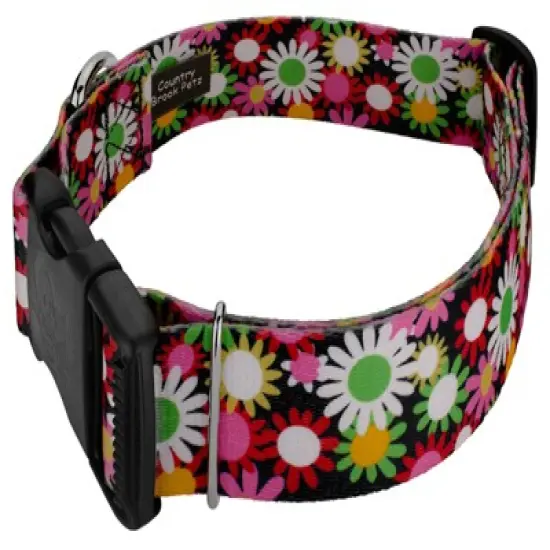 Country Brook Petz 1 1/2 Inch Deluxe Daisy Fields Dog Collar image {1}