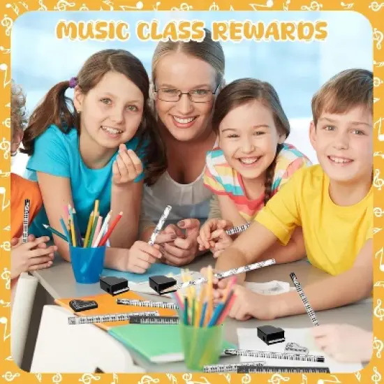 HTUTWOO 20Pcs Music Pencil Stationery Set, Back to School Gift Piano Prizes, Erasers Music Themed Gifts,for Classroom First Day of School Decorations image {4}