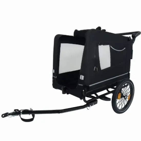 2-in-1 Bike Trailer & Push Cart for Pets - Detachable Bike Hitch & Push Handle Included,All-Terrain Wheels,Non-Slip Floor,Holds Up to 88 lbs image {8}