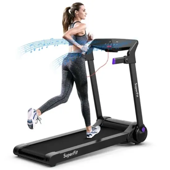 SuperFit 3HP Folding Electric Treadmill Running Machine w/  Speaker Red\Blue\Silver\Purple image {12}