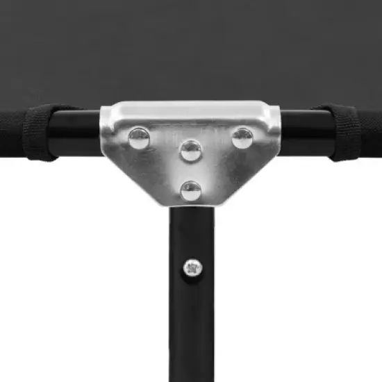 vidaXL Foldable Sun Lounger with Rust-Free Steel Frame and Weather-Resistant Fabric, Heavy-Duty Camping Bed Ideal for Camping, Beach, Outdoors &ndash; Black image {6}