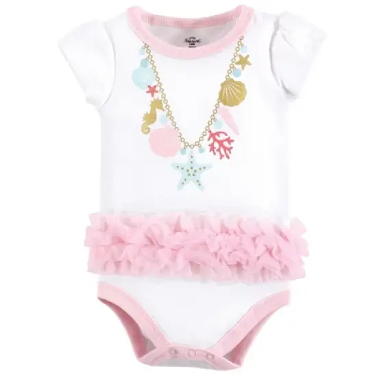 Little Treasure Baby Girl Cotton Bodysuits 3pk, Sea Shells image {3}