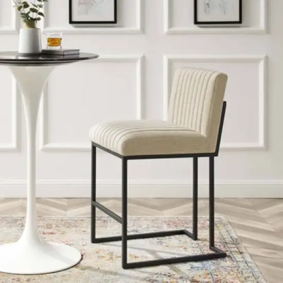 Indulge Channel Tufted Fabric Counter Height Barstool - Modway image {6}