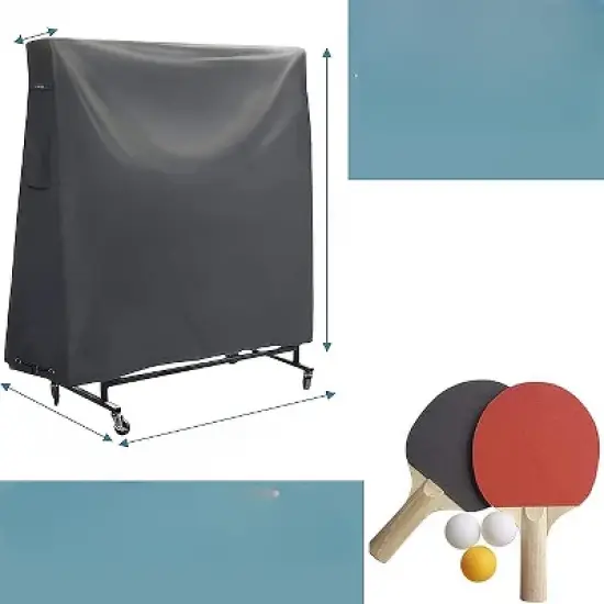 Smartpeas Outdoor ping pong table cover &ndash; PVC coating / glued seams / ventilation openings, Gray image {1}