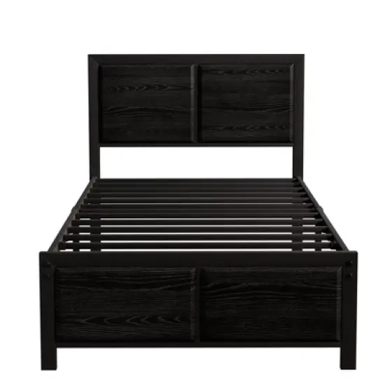 Twin/Full/Queen Size Bed Frame with Wood Headboard and Footboard, 14 Inch Platform Mattress Foundation, No Box Spring Needed Bed image {13}