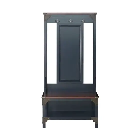 Saint Birch Ansel Hall Tree and Shoe Bench, Cherry/Antiue Black image {1}