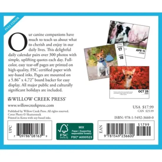 Willow Creek Press 2024 Daily Desk Calendar 5.2"x6.2" What Dogs Teach Us image {1}