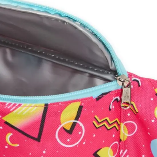 Zodaca Retro 90's Fanny Pack for Kids, Teens, Insulated Waist Bag Cooler with Adjustable Strap for School, Pink, 9 x 6 In image {7}