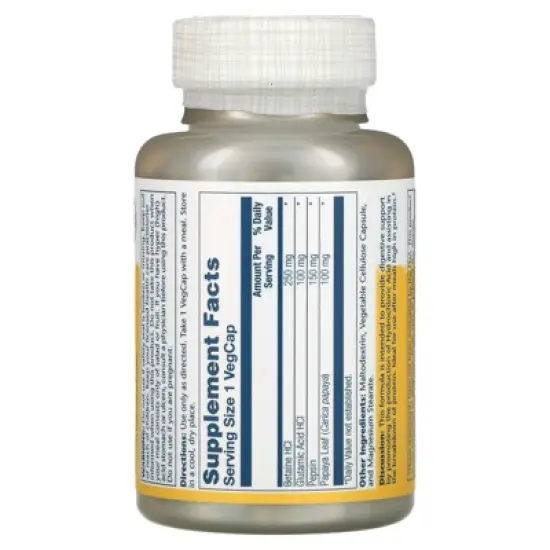 Solaray Betaine HCL with Pepsin, 180 VegCaps image {1}