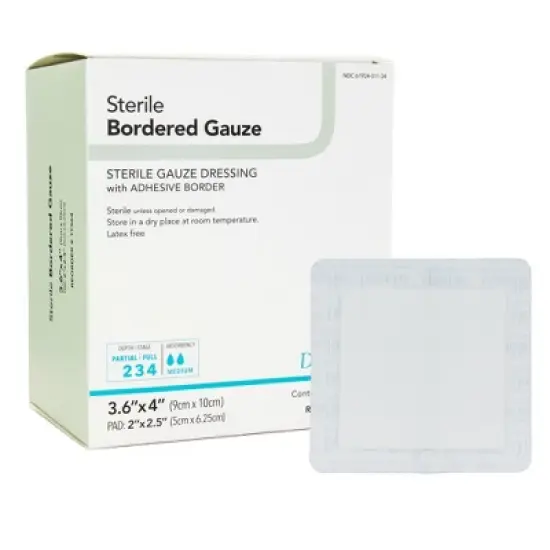 DermaRite Bordered Gauze Adhesive Wound Dressing image {5}