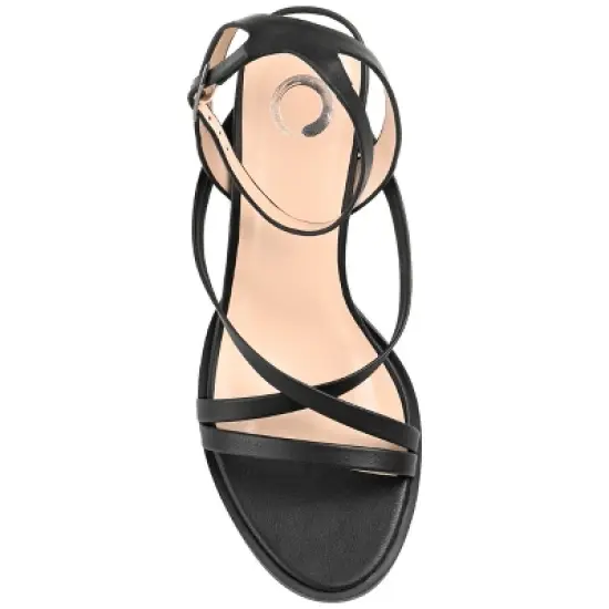 Journee Collection Womens Anikah Buckle Ankle Strap Stacked Heel Sandals image {3}