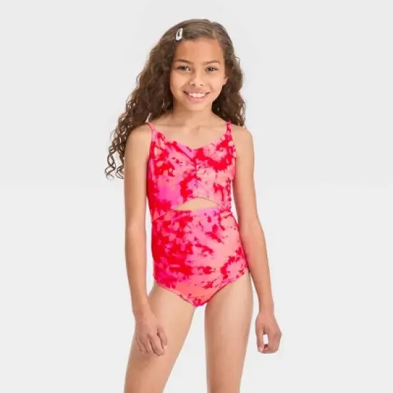 Girls' Summer Spiral One Piece Swimsuit - Cat & Jack&trade; Pink image {3}