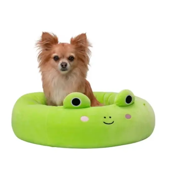 Squishmallows Wendy The Frog Cat and Dog Bolster Bed - Lime Green image {6}