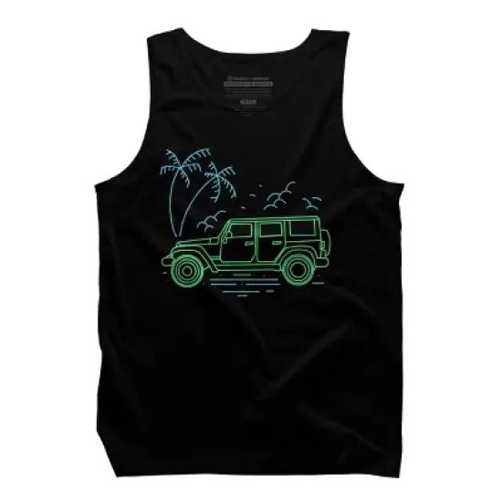 Men's Design By Humans Summer Off-road Trip To The Beach By donipacoceng Tank Top image {2}