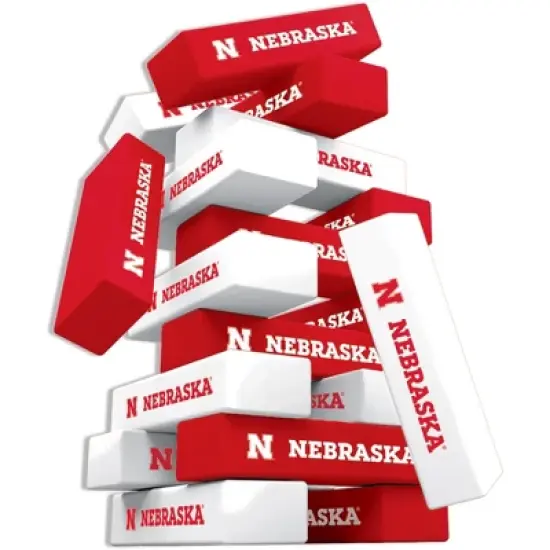 MasterPieces Real Wood Block Tumble Towers - NCAA Nebraska Cornhuskers image {2}