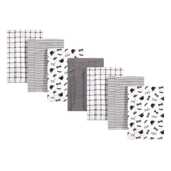 Little Treasure Baby Boy Cotton Flannel Burp Cloths 7pk, Gentleman, One Size image {1}