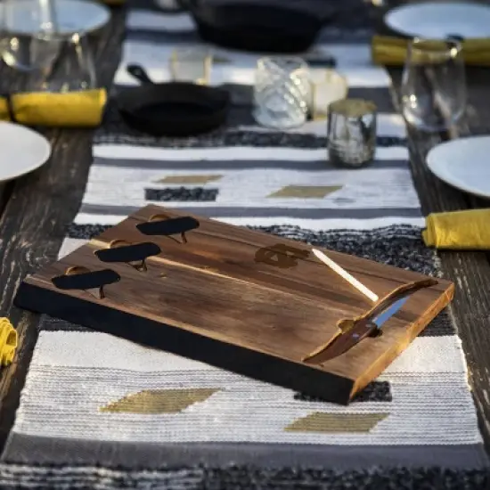 NCAA North Carolina Tar Heels Delio Acacia Wood Cheese Cutting Board and Tool Set image {3}