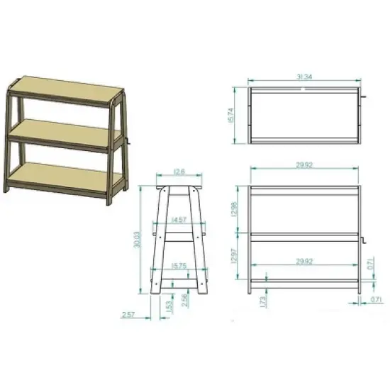 30" Holton Bookcase Printer Stand - Linon image {7}