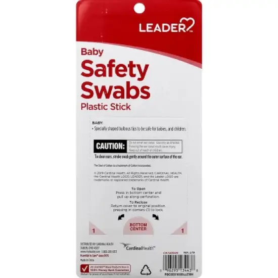 Leader Baby Plastic Stick Safety Swabs 100 ea image {2}