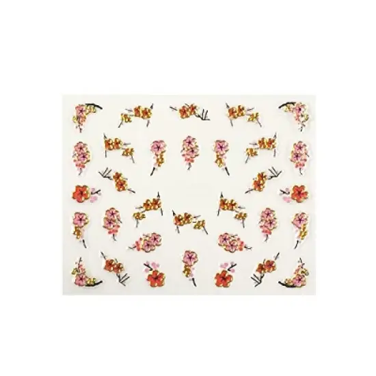 Wrapables Nail Art Self-Adhesive Nail Stickers 3D Nail Decals - Asian Inspired Cherry Blossoms, Bamboos & Cranes (3pk) image {1}