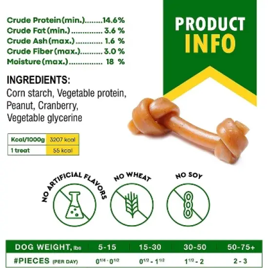 Beloved Pets Dog Treats Peanut Butter Bones with Cranberry, Rawhide Free Chews 10.6 Oz - 1 Pack image {2}