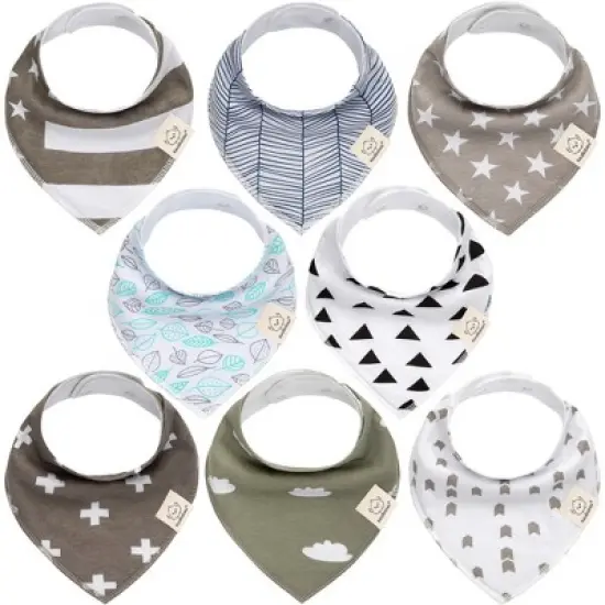 8pk Organic Baby Bandana Bibs, Baby Drool Bibs for Baby Boy, Girl, Baby Bibs for Infant, Newborn image {14}