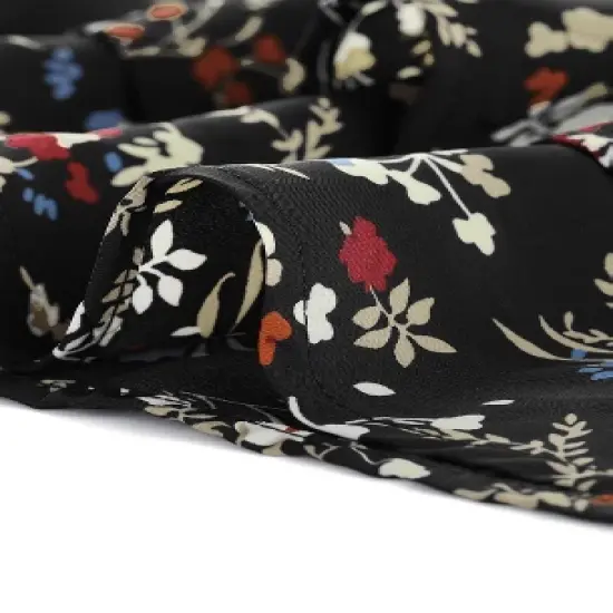 Allegra K Women's Chiffon Elastic Waist Ruffle Tiered Flowy Midi Printed Skirts image {5}