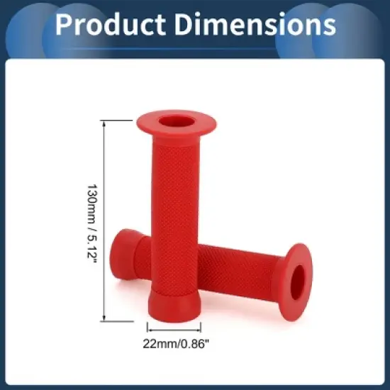 Unique Bargains Bike Handlebar Grips Covers 5.12" Red 1 Pair image {2}