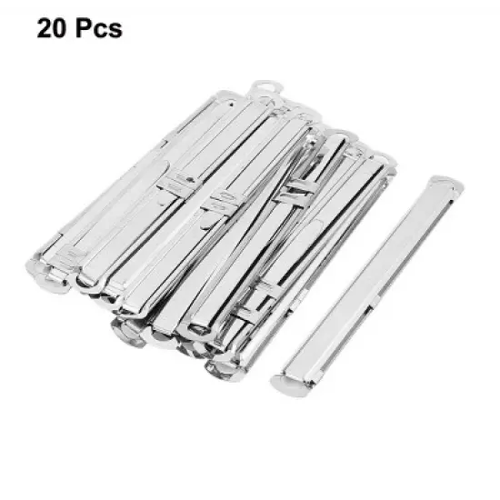Unique Bargains Paper Fastener Filing Clip Hole Punched Paper Holder Storage Silver Tone 20 Pcs image {1}