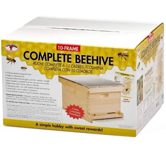 Little Giant 10-Frame Deluxe Assembled Backyard Unfinished Pine Beekeeping Hive image {1}
