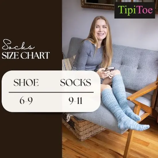 Tipi Toe Womens 3 Pairs Ragg Marled Texture with Ribbed Tonal Harmony Pattern Knee High Wool-Blend Boot Socks image {1}